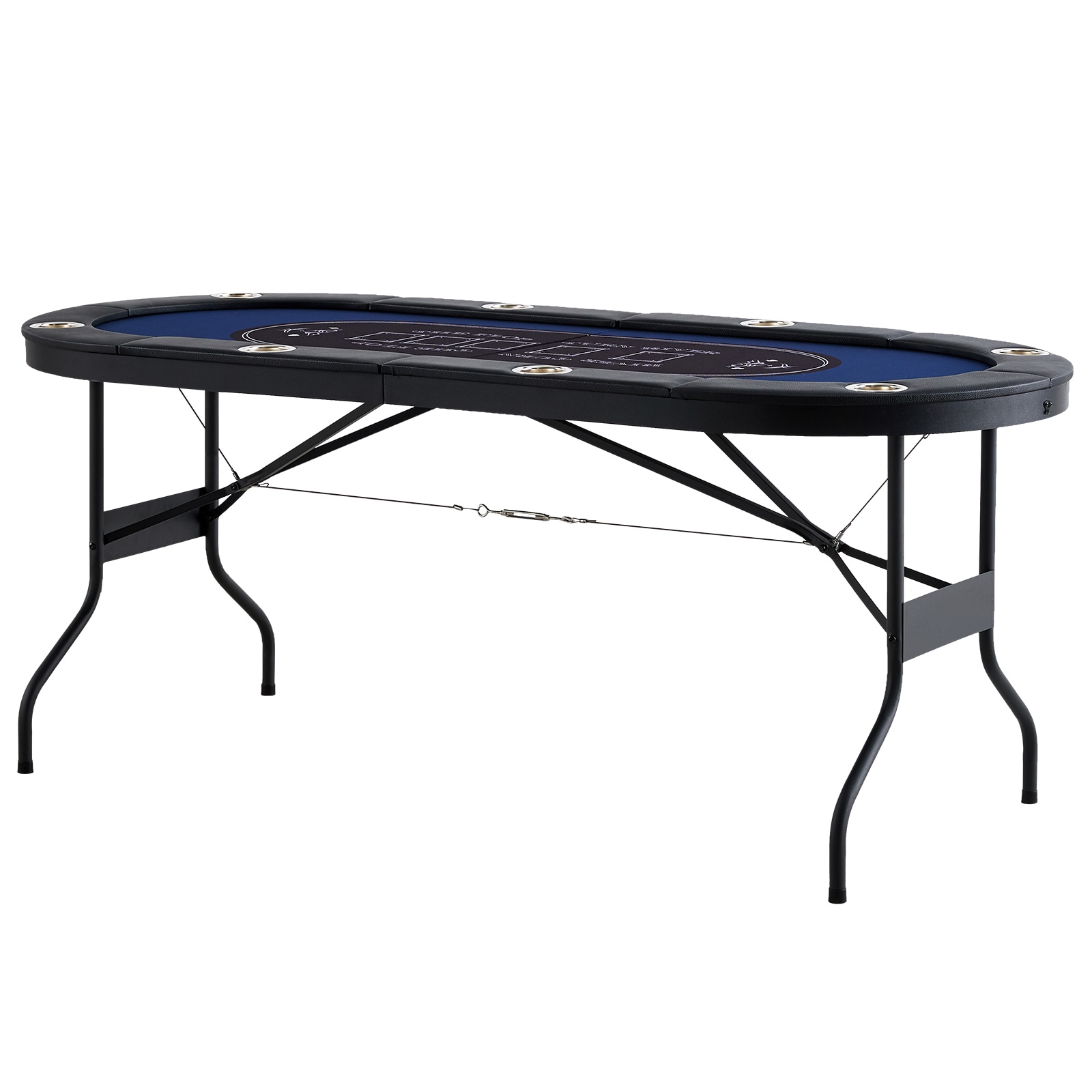 8 Player Poker Table With Padded Rails And Steel Cup Holders_voghion.com